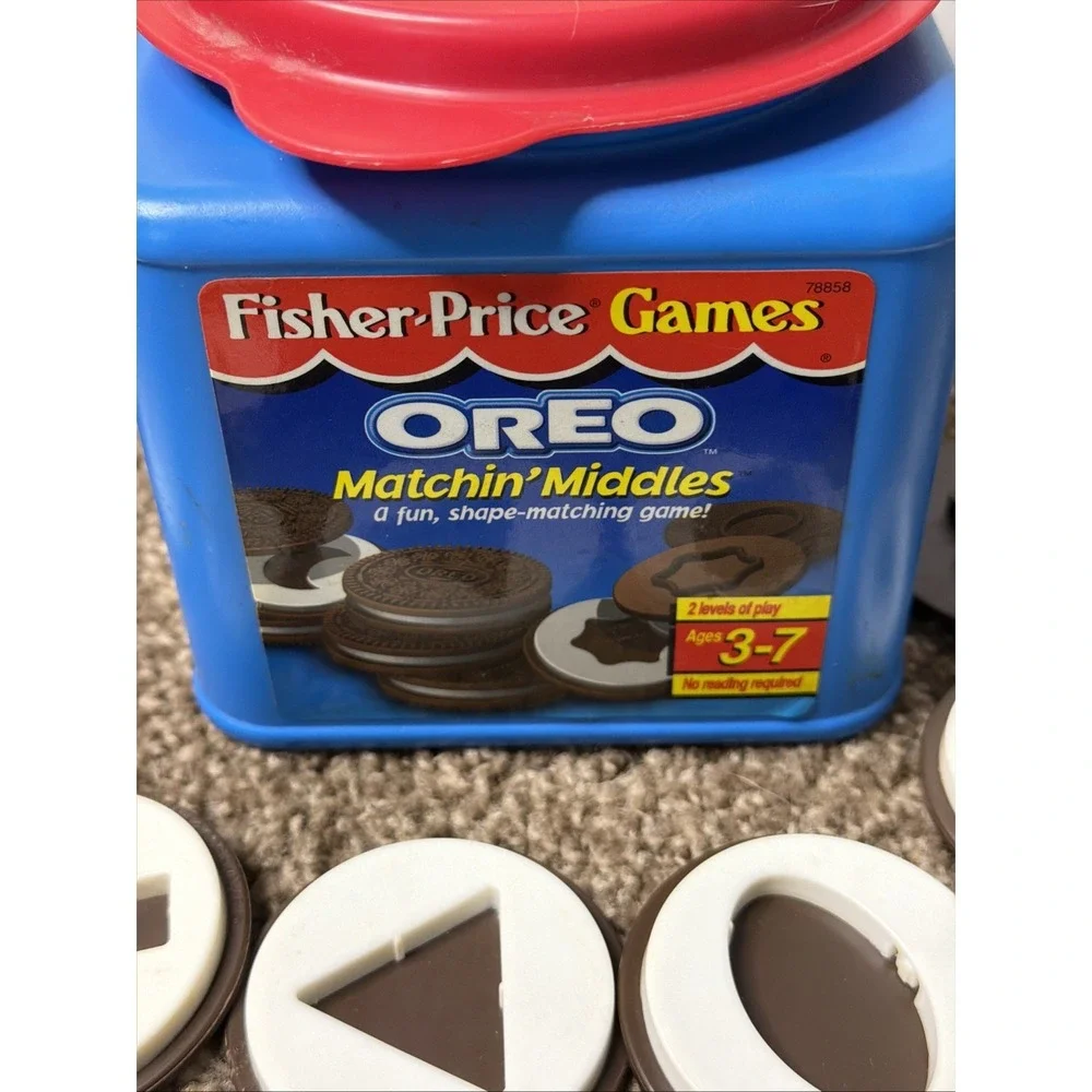 Fisher Price Matchin Middles Shape Memory Game Oreo Cookie Complete